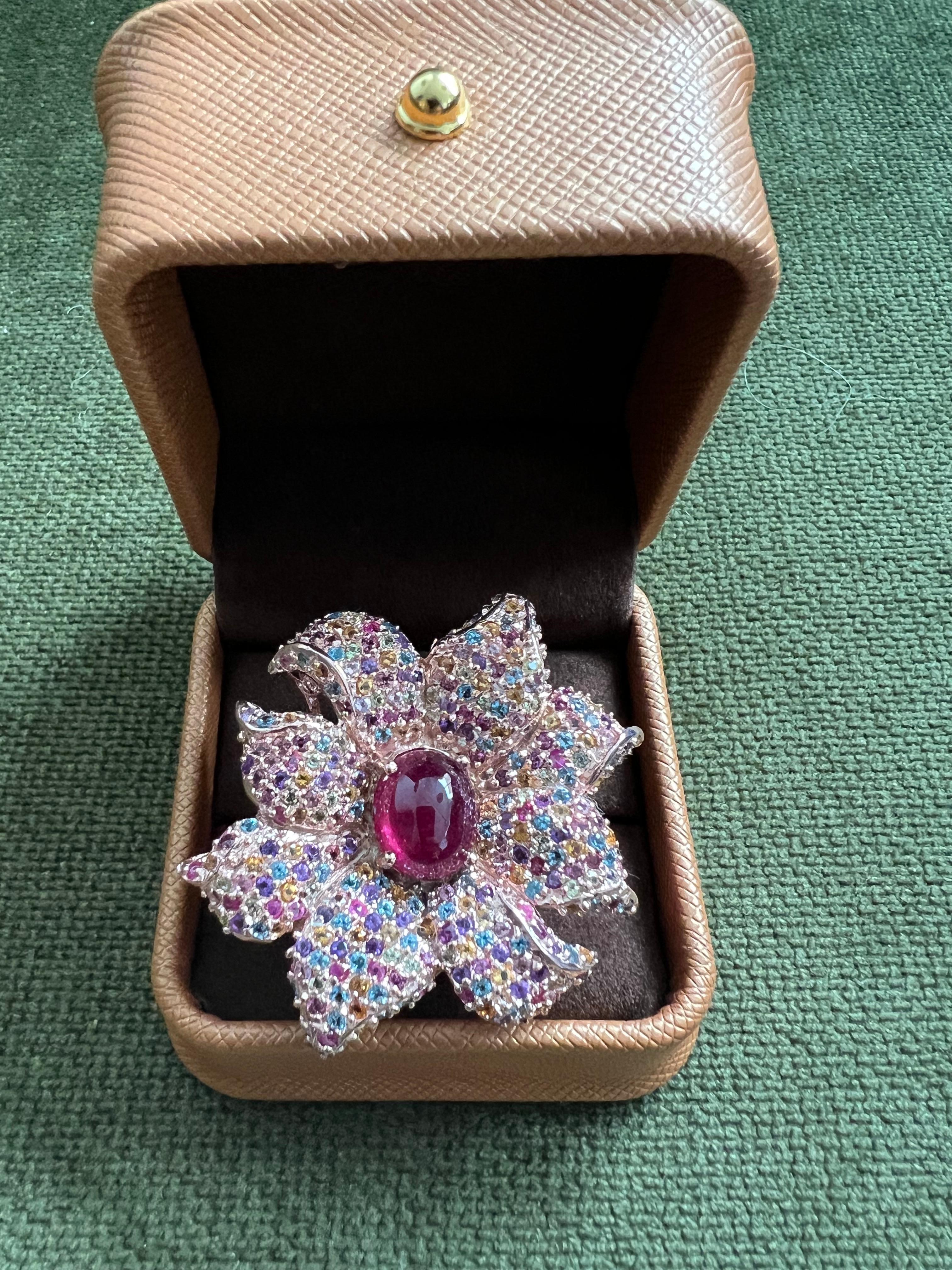 Bochic “orient” Natural Ruby & Multi Sapphire Coc… - image 15