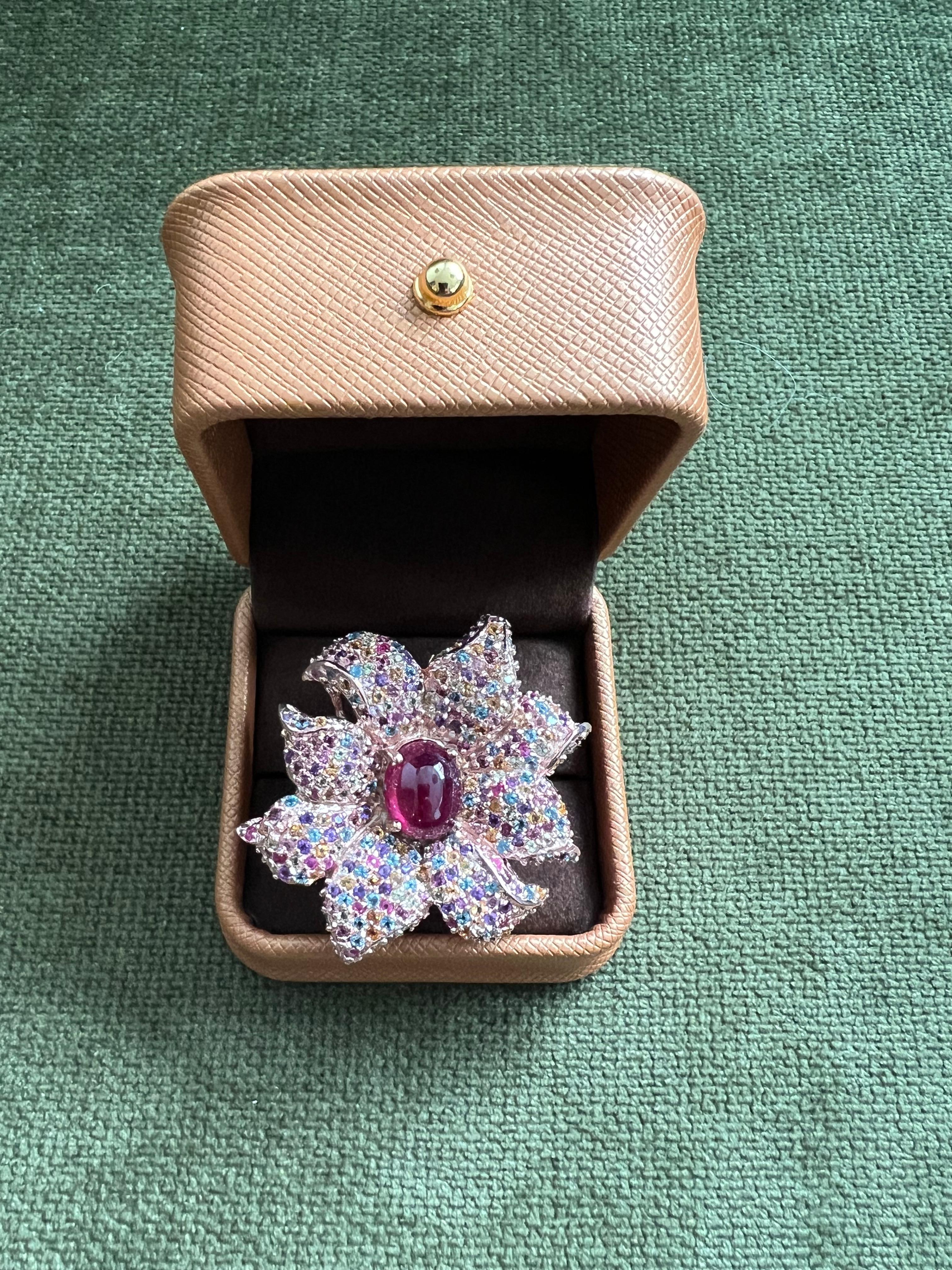 Bochic “orient” Natural Ruby & Multi Sapphire Coc… - image 16