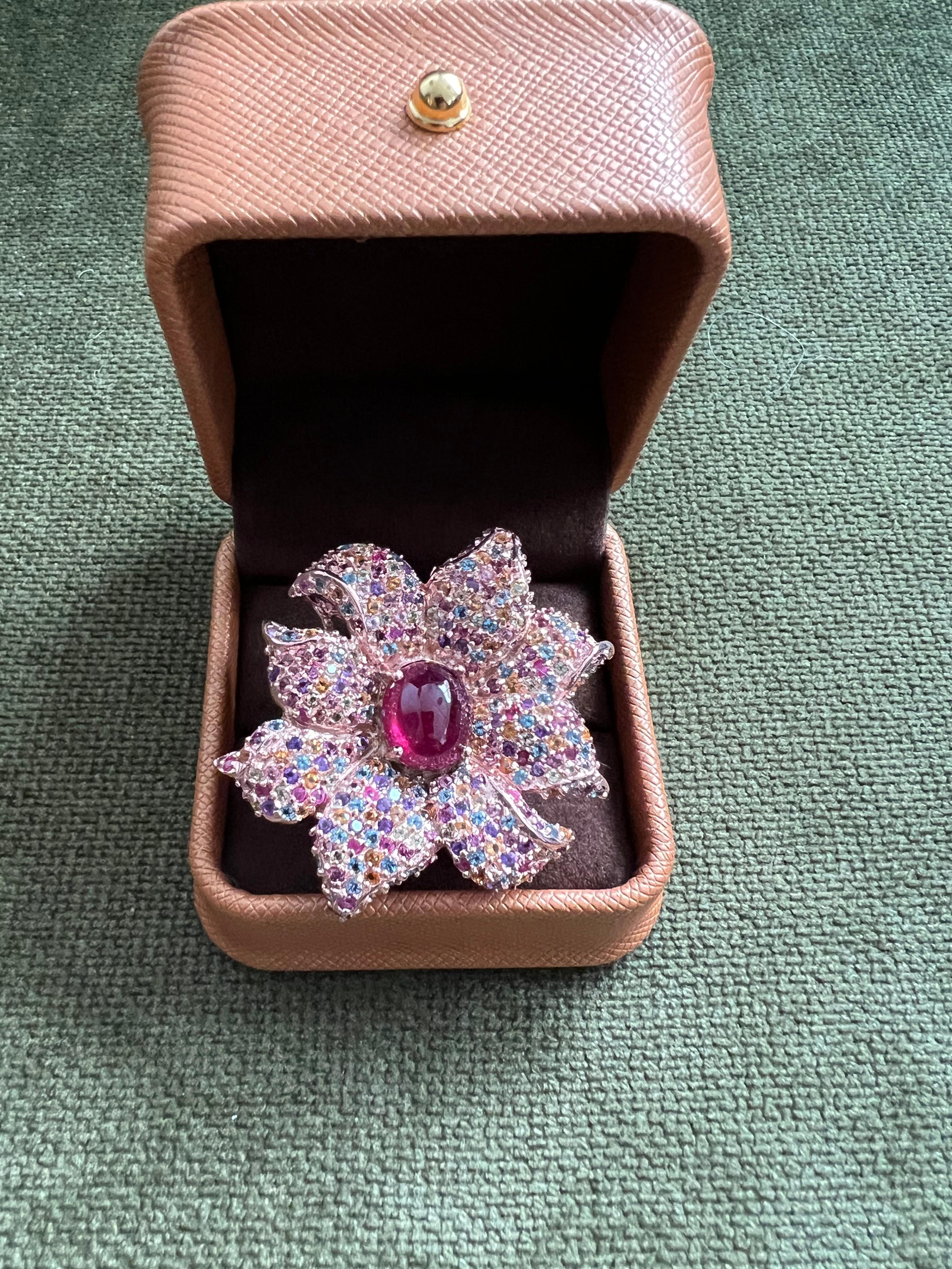 Bochic “orient” Natural Ruby & Multi Sapphire Coc… - image 17