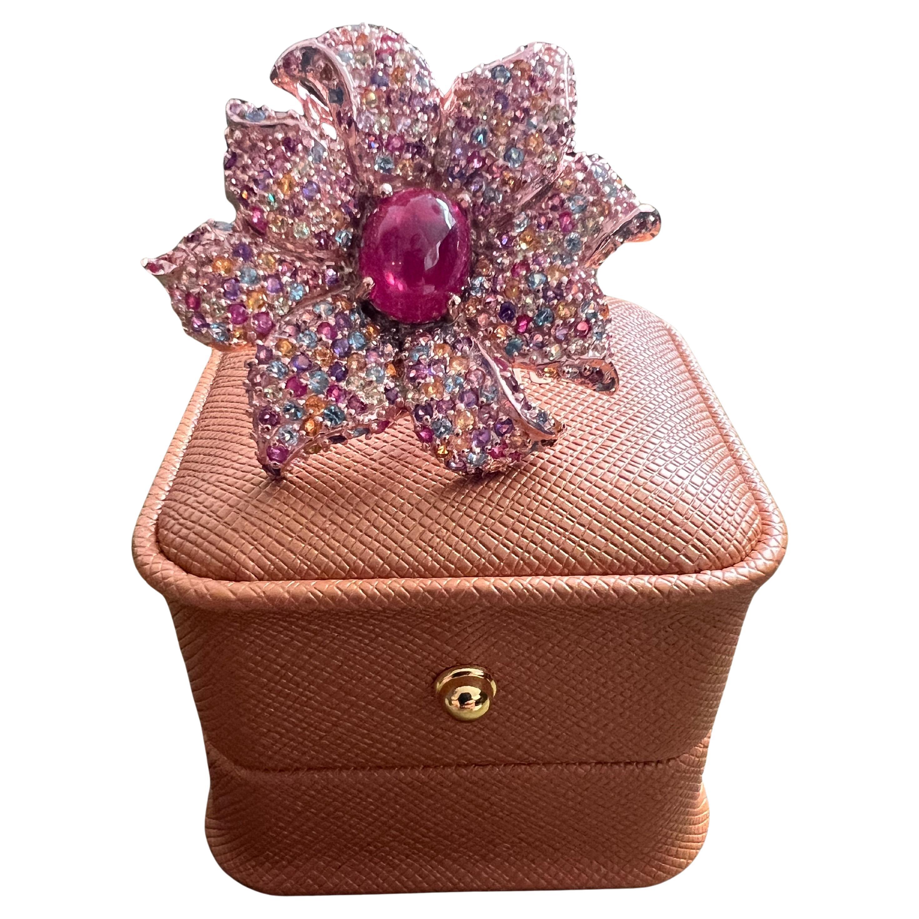 Bochic “orient” Natural Ruby & Multi Sapphire Coc… - image 2