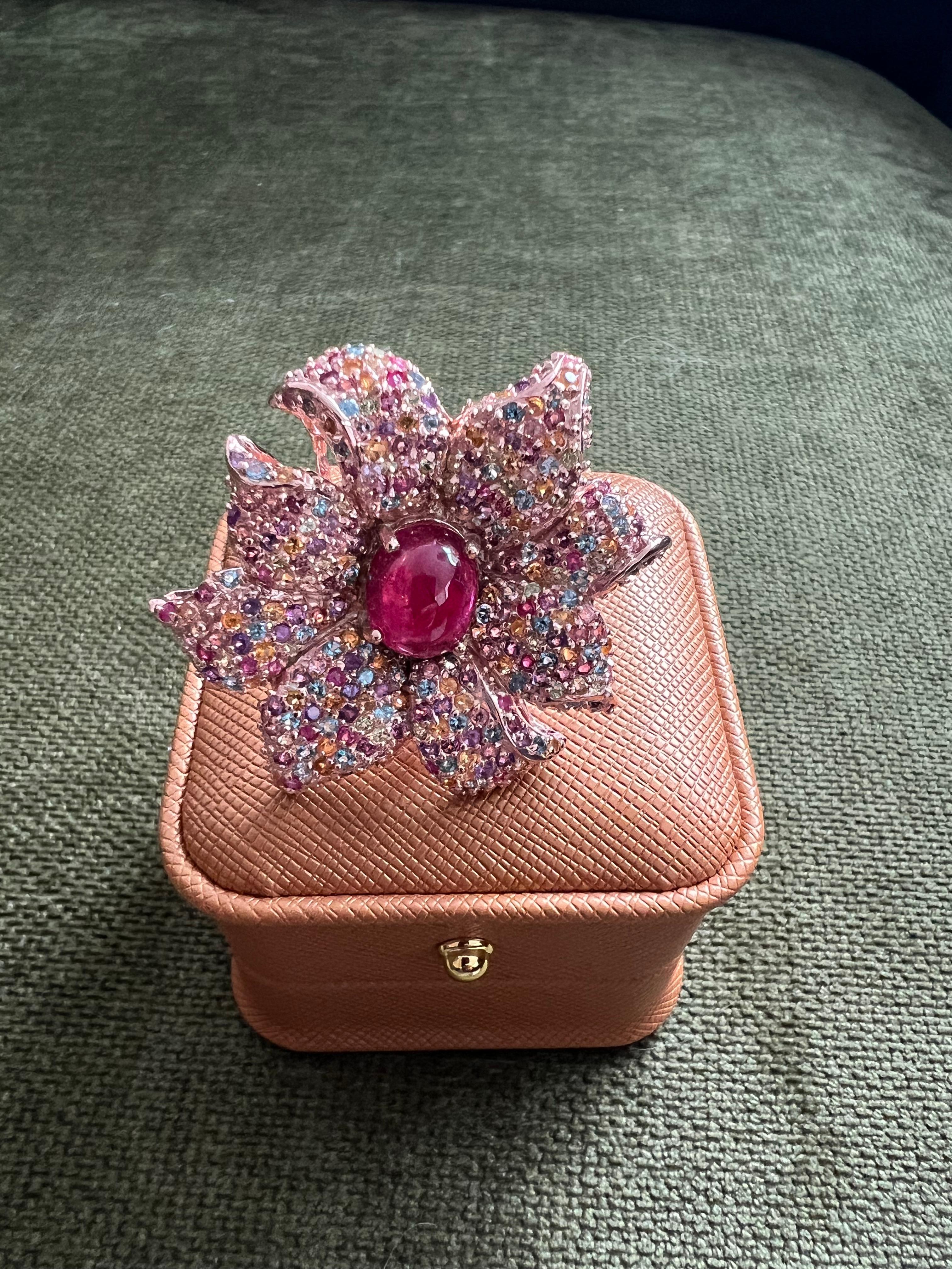 Bochic “orient” Natural Ruby & Multi Sapphire Coc… - image 3