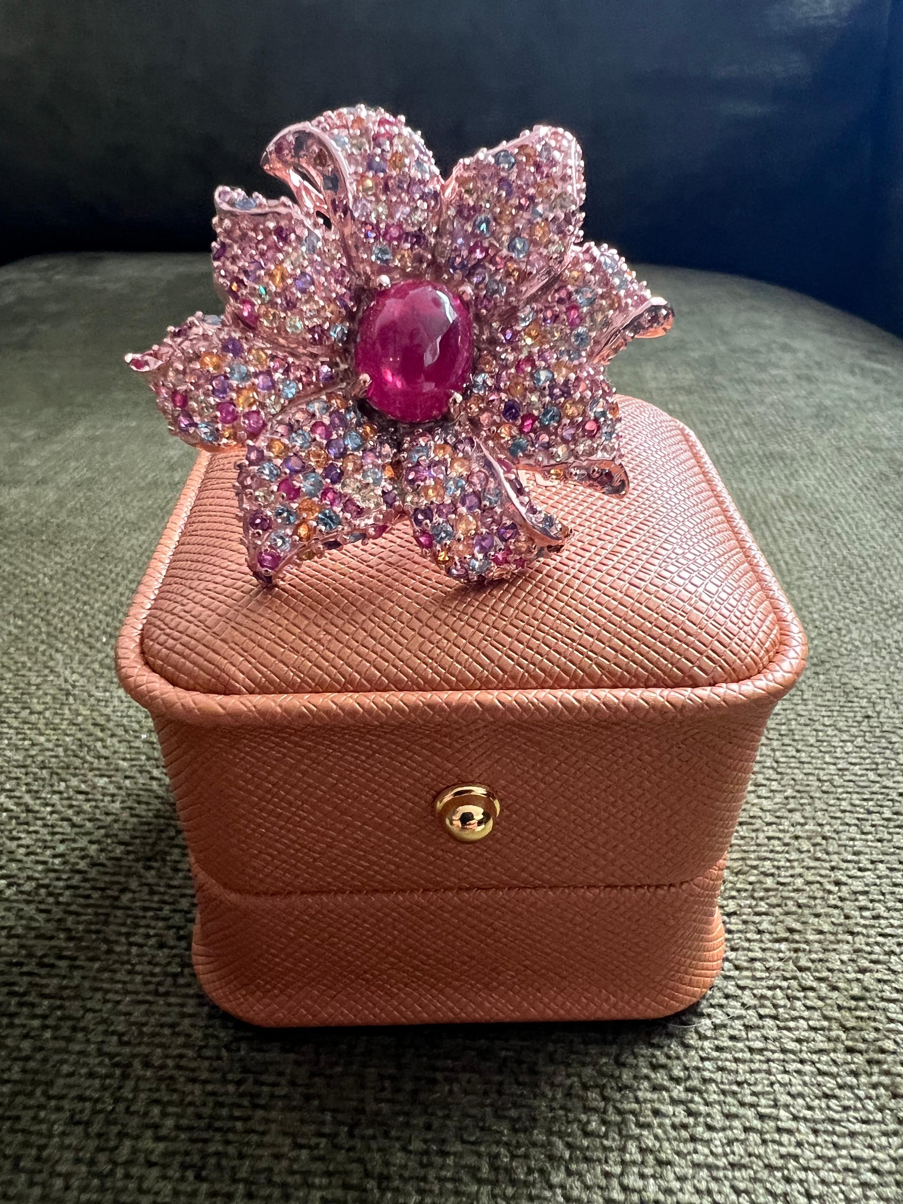 Bochic “orient” Natural Ruby & Multi Sapphire Coc… - image 4