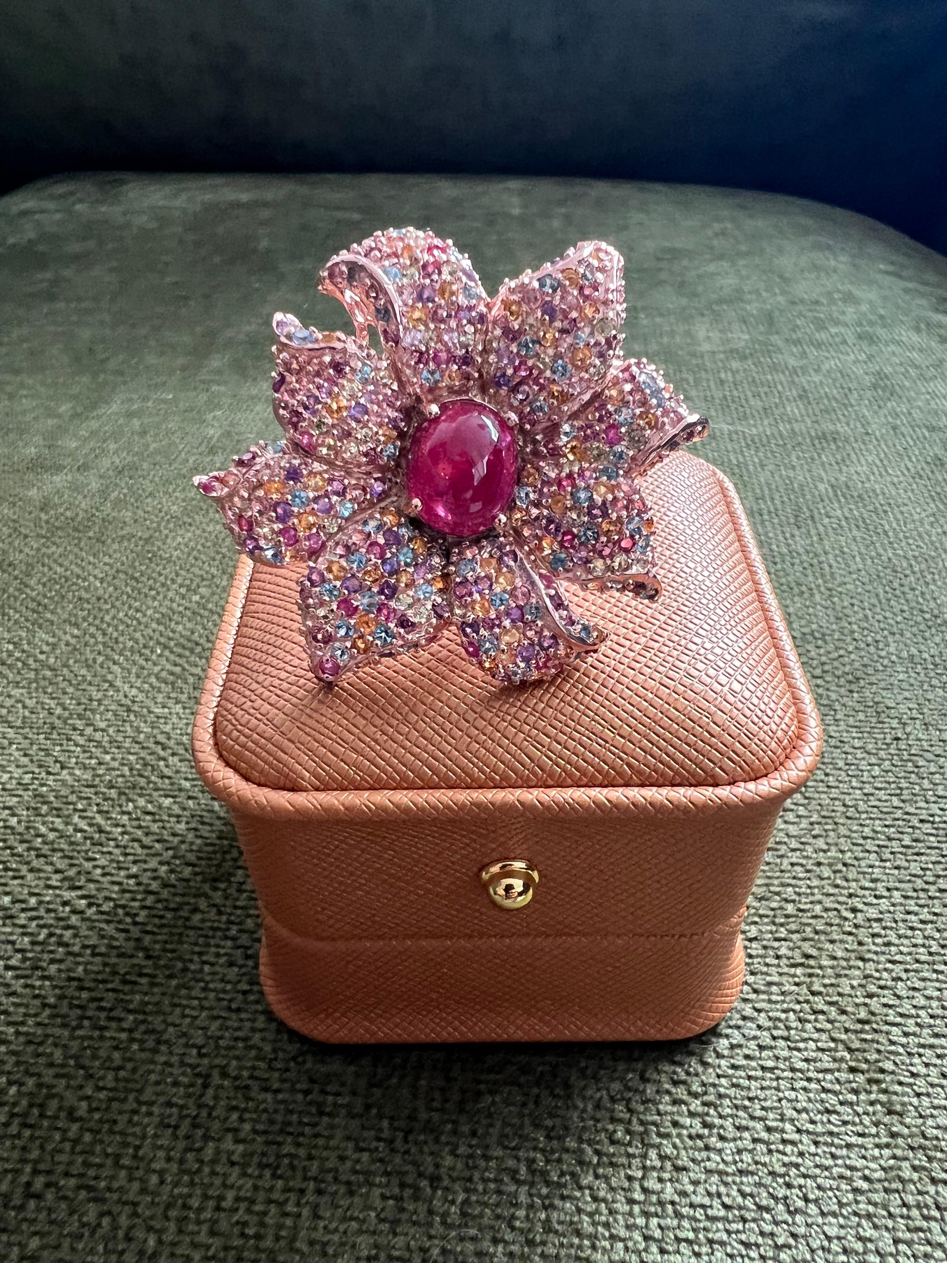 Bochic “orient” Natural Ruby & Multi Sapphire Coc… - image 5