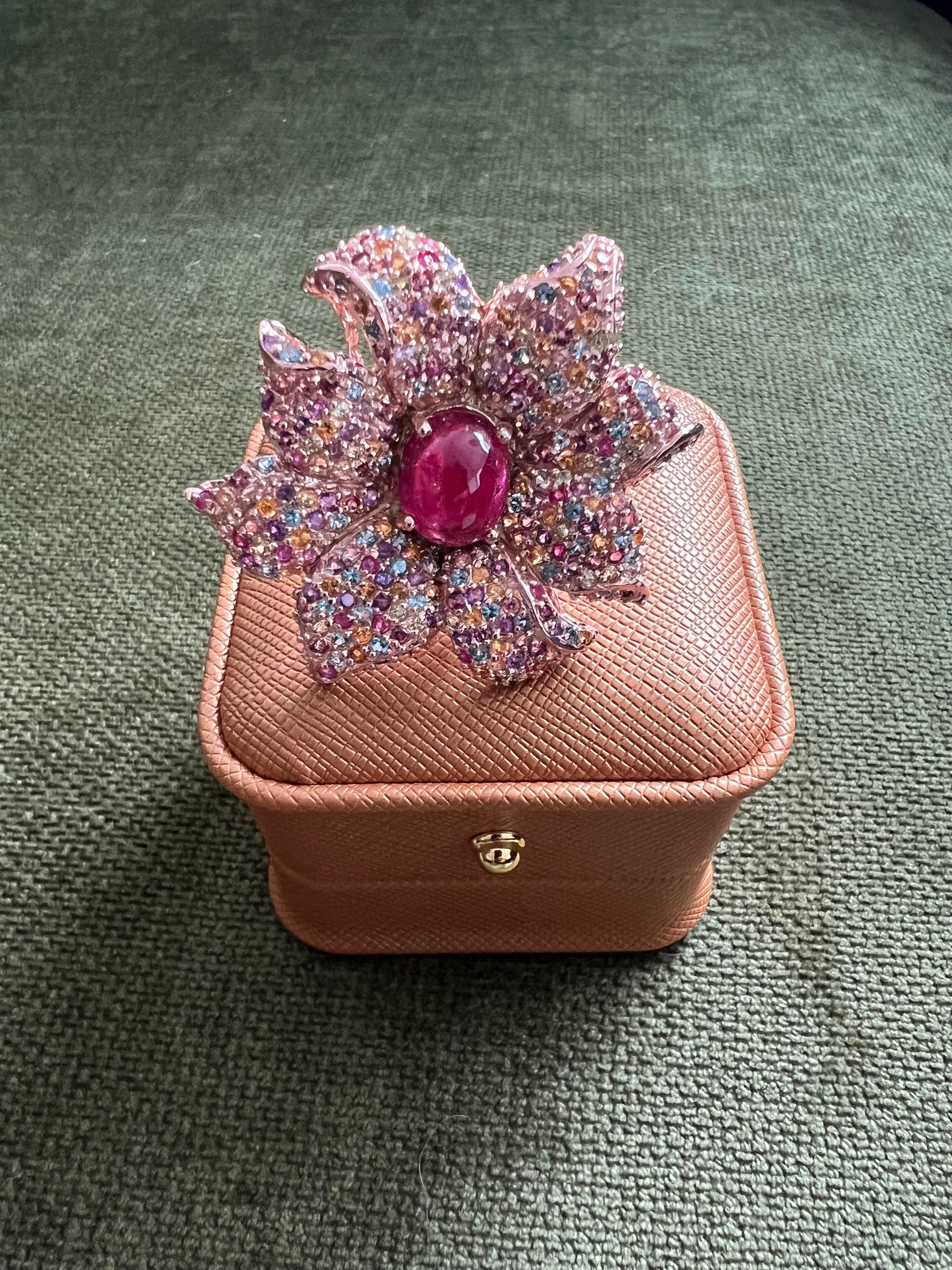 Bochic “orient” Natural Ruby & Multi Sapphire Coc… - image 6