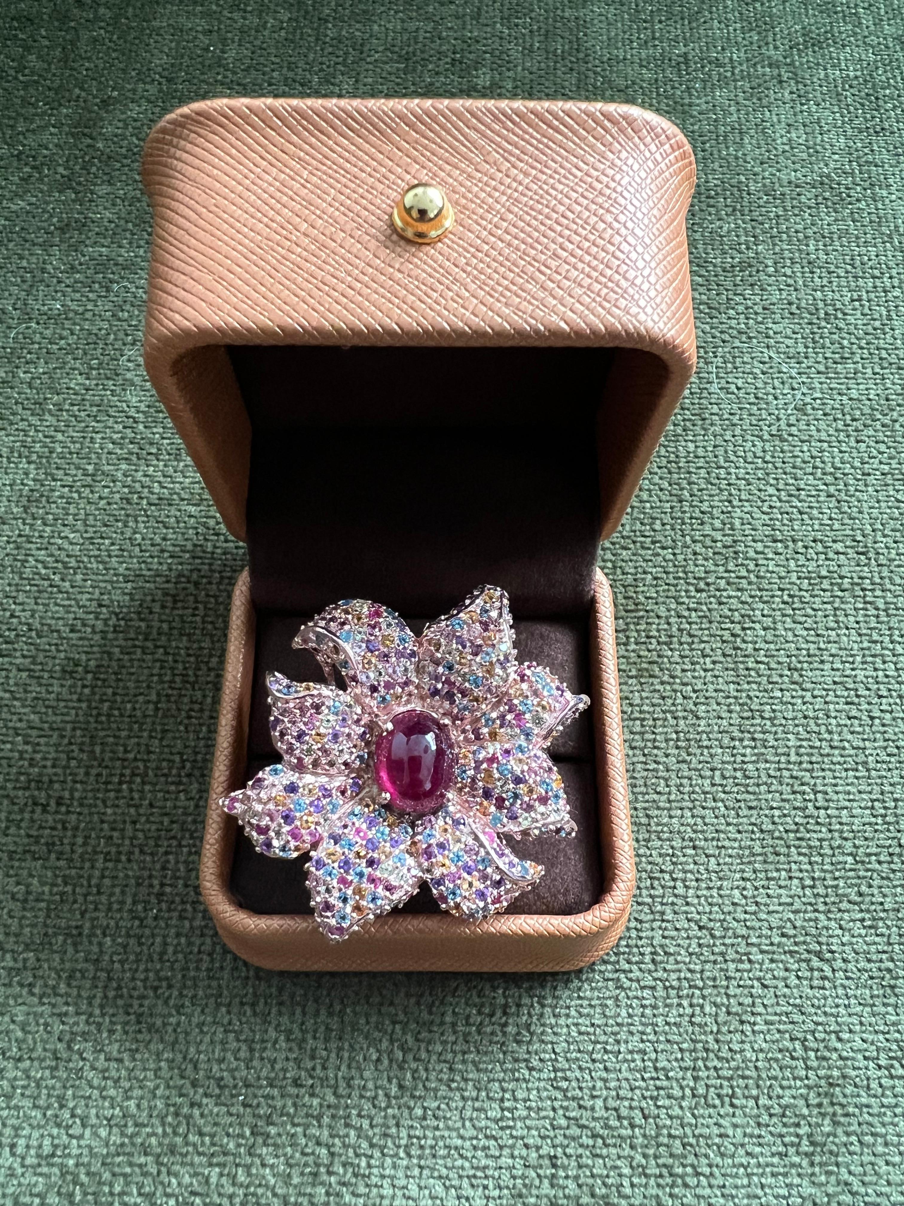 Bochic “orient” Natural Ruby & Multi Sapphire Coc… - image 7