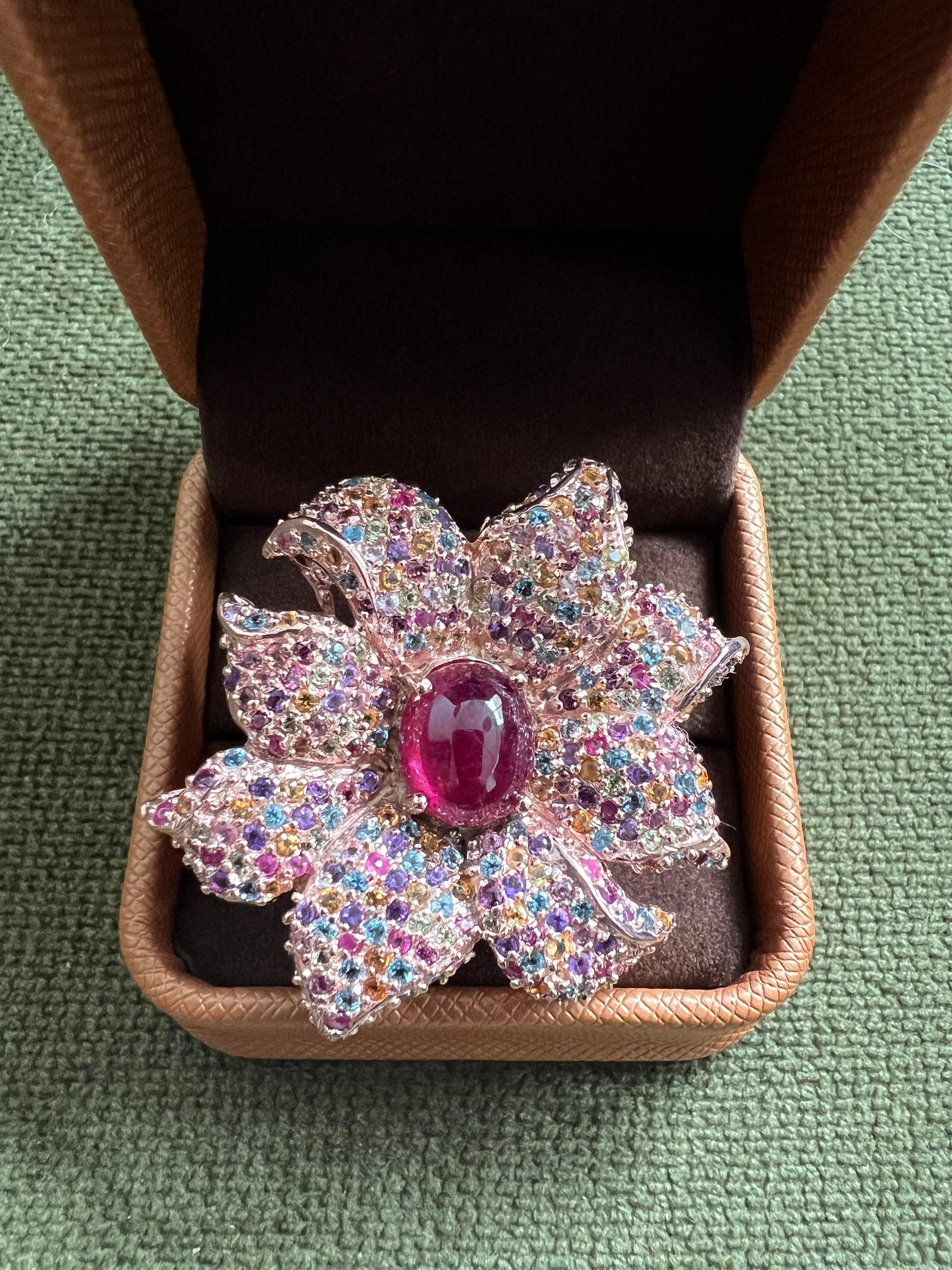 Bochic “orient” Natural Ruby & Multi Sapphire Coc… - image 8