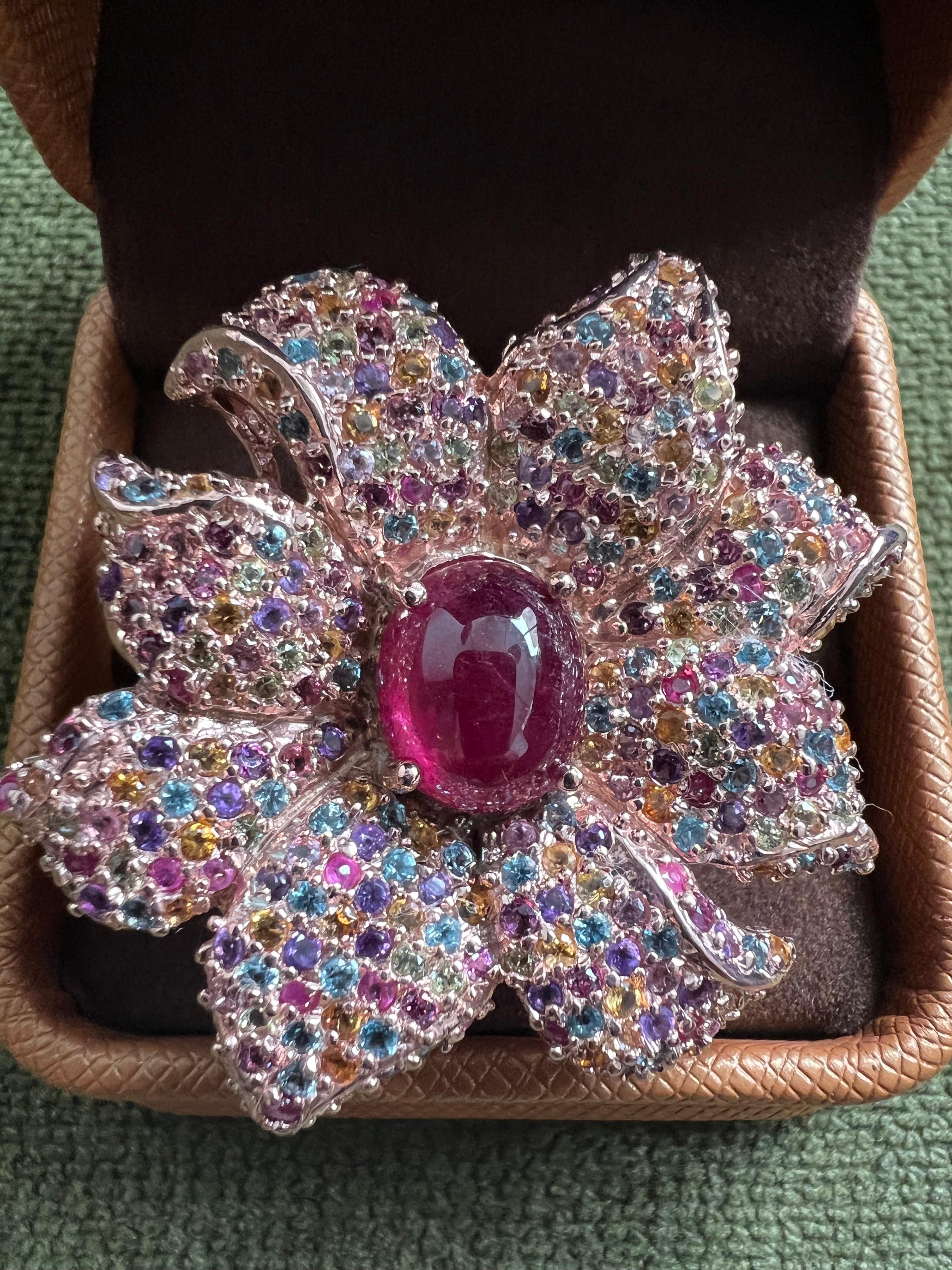 Bochic “orient” Natural Ruby & Multi Sapphire Coc… - image 9