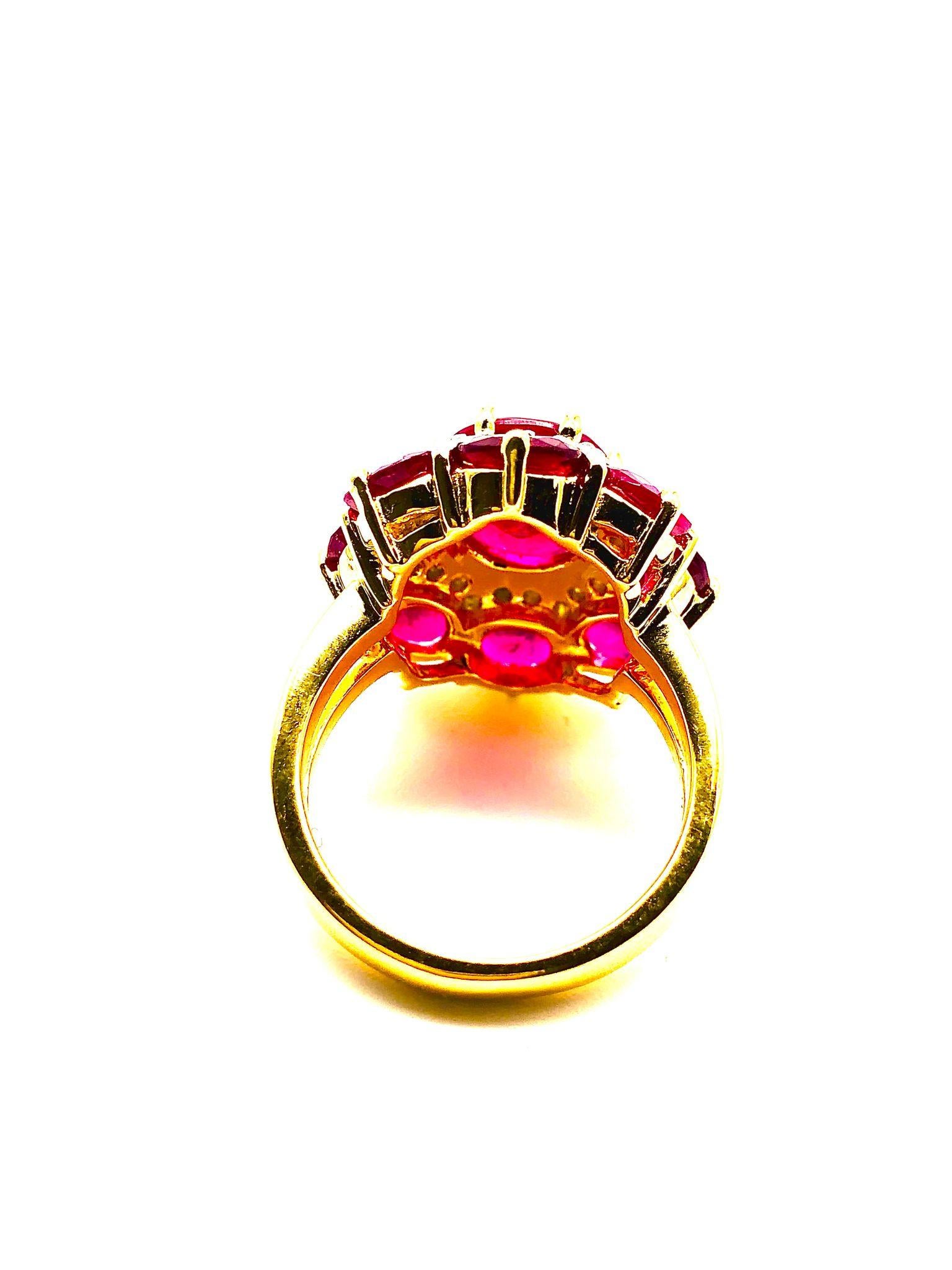 Bochic “Orient” Natural Ruby & Natural Diamond Ring Set In 18 K Gold & Silver In New Condition For Sale In New York, NY
