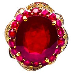 Bague Bochic Orient en or et argent 18 carats, rubis naturel et diamants naturels