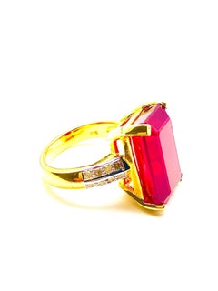 Anello Bochic "Orient" con rubino naturale e diamante naturale incastonato in oro e argento 18 carati