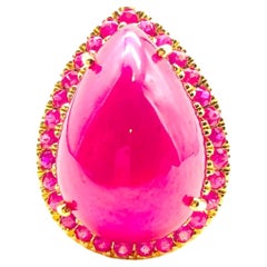 Bochic “Orient” Natural Ruby & Natural Diamond Ring Set In 18K Gold & Silver