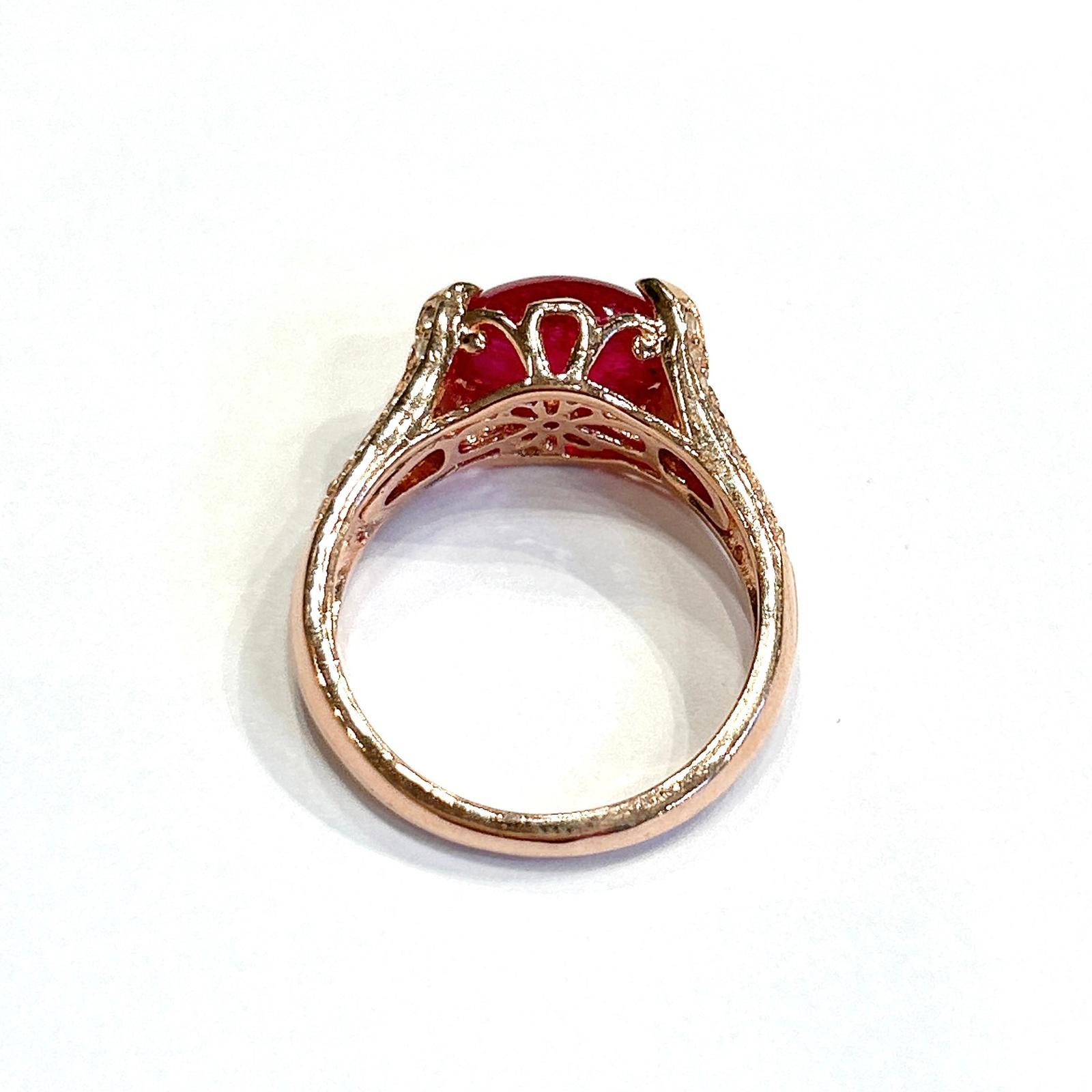 Bague solitaire Bochic Orient en or et argent 18 carats, rubis naturel et topaze 5