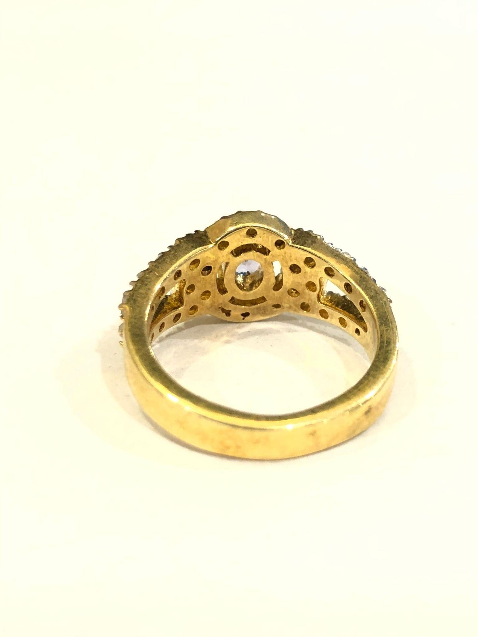 Bochic “Orient” Natural Tanzanite & Diamond Ring Set In 18K Yellow Gold & Silve en vente 2