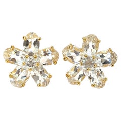 Bochic Orient Boucles d'oreilles Topaze Naturelle Brillante en Or 18K et Argent