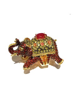 Bochic “Orient” Vintage Elephant Ruby & Sapphire Ring 18K Gold & Silver