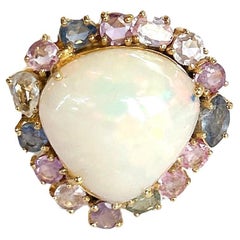 Bochic “Orient” Opal & Fancy Multi Color Pastel Sapphires In 18K Gold & Silver