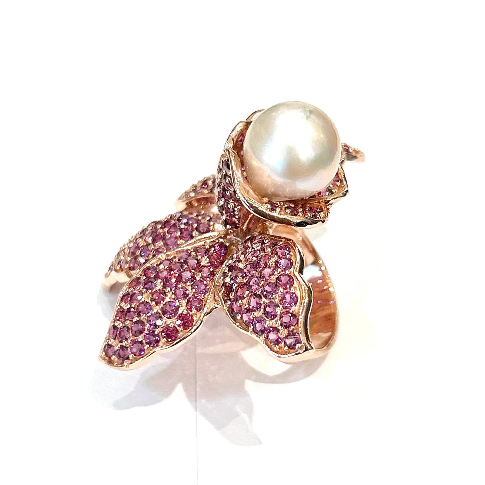 Baroque Bague cocktail Bochic Orient en or et argent 18 carats en vente