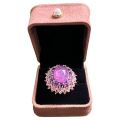 Bochic “Orient” Ruby & Amethyst Cocktail Ring Set In 18K Gold & Silver