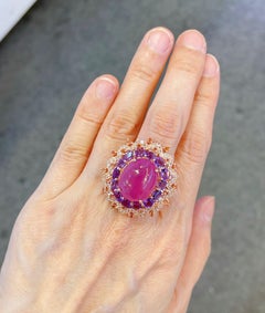 Bochic “Orient” Vintage Ruby, Amethyst & Multi Gem Ring - 18K Gold & Silver