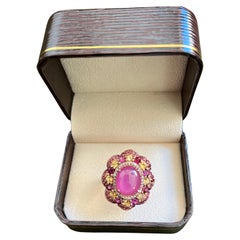 Bochic “Orient” Ruby, Amethyst & Multi Gem Cocktail Ring Set 18K Gold & Silver