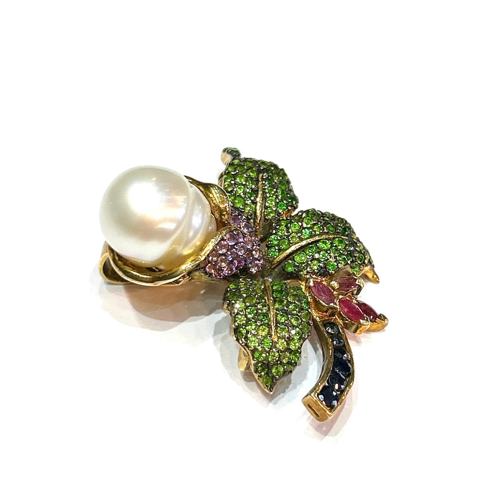 Taglio brillante Spilla/ciondolo in oro 18 carati Bochic 