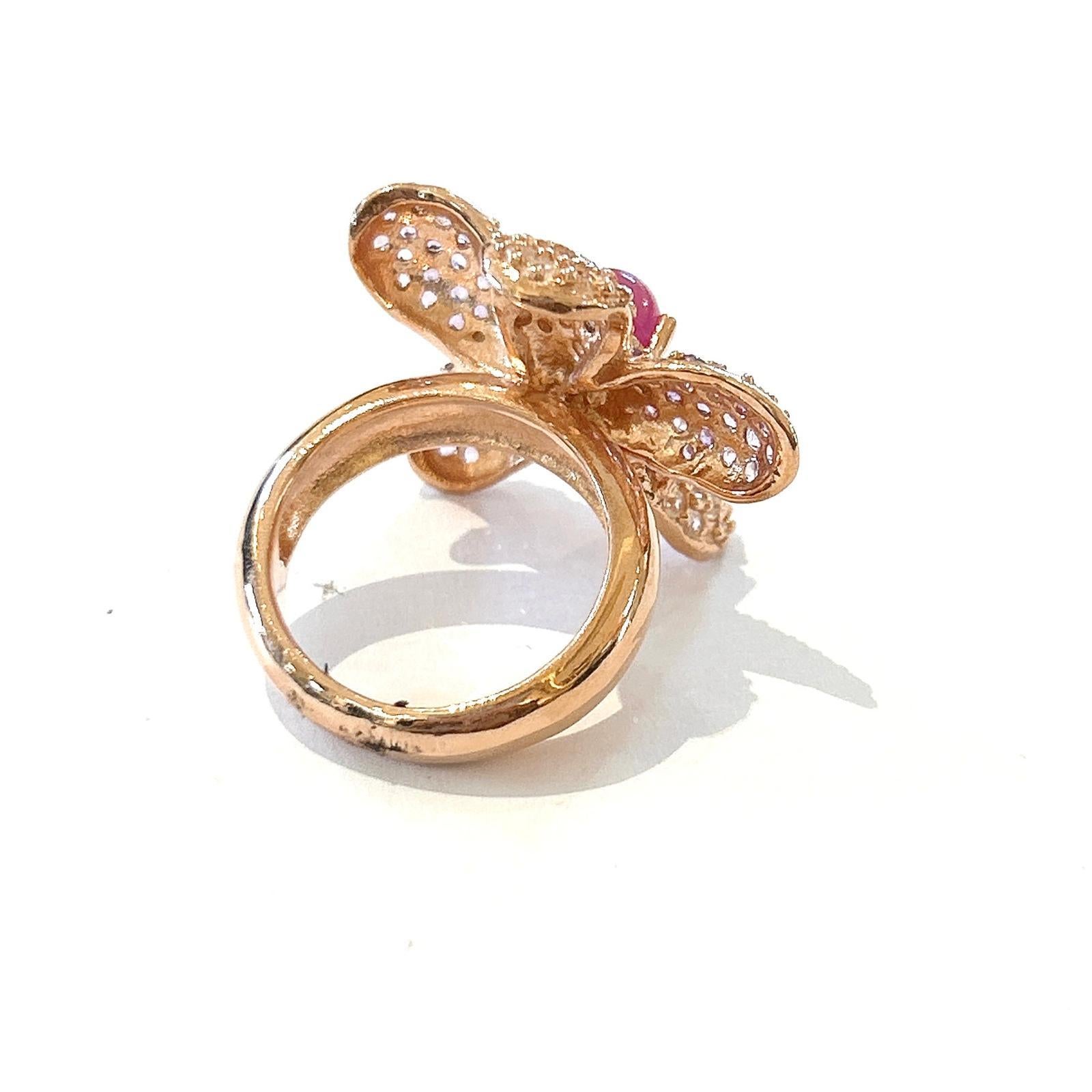 Bochic “Orient” Ruby, White Topaz & Amethyst Ring Set In 18K Gold & Silver In New Condition For Sale In New York, NY
