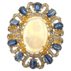 Ensemble bague cocktail Bochic Orient saphir, diamants et multi-gemmes 18 carats et argent