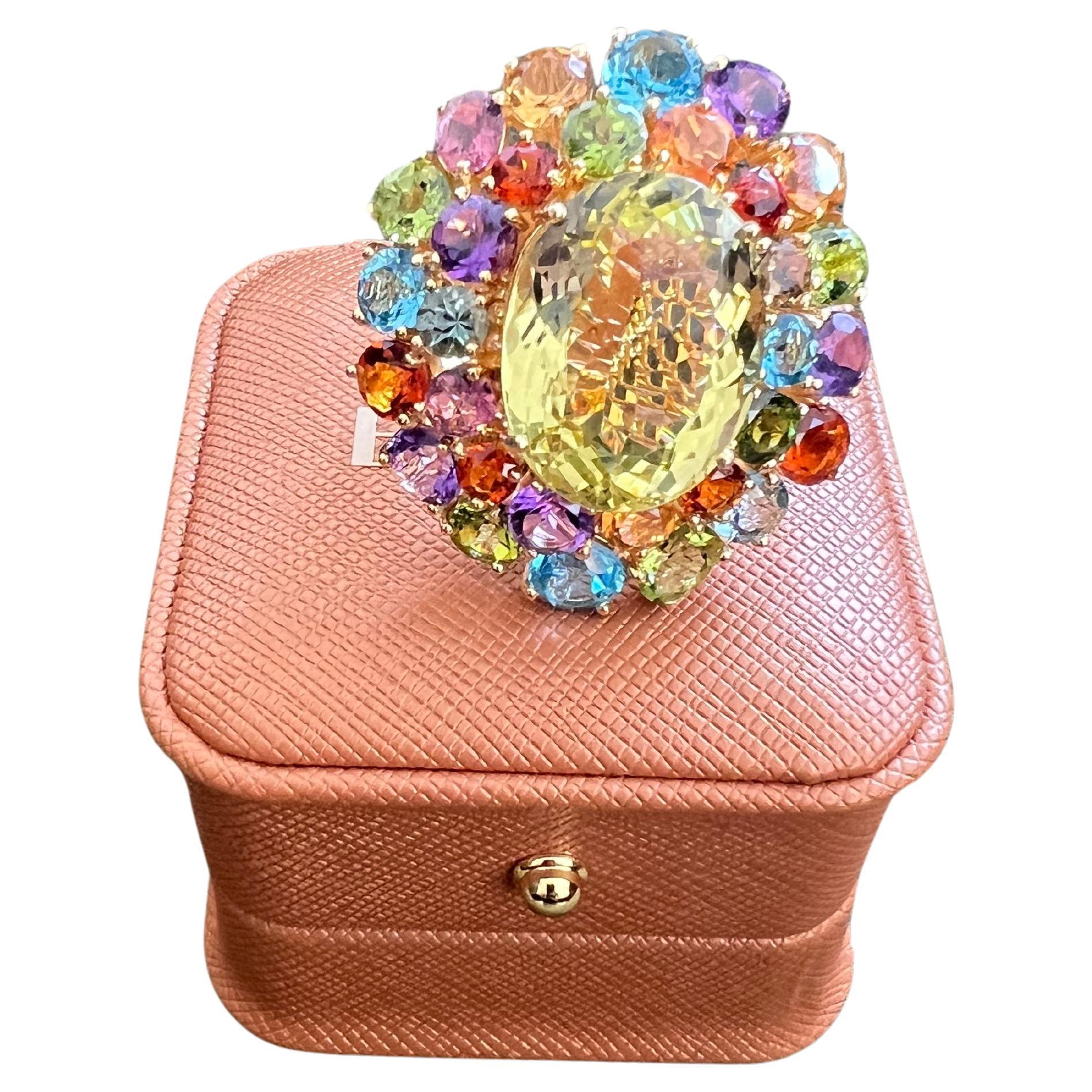 Bochic “Orient” Vintage Amethyst, Lemon Quartz
Citrine Ring Set In 18K Gold &