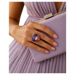 Bochic “Orient” Vintage Amethyst, Sapphire & Diamond Cocktail Ring