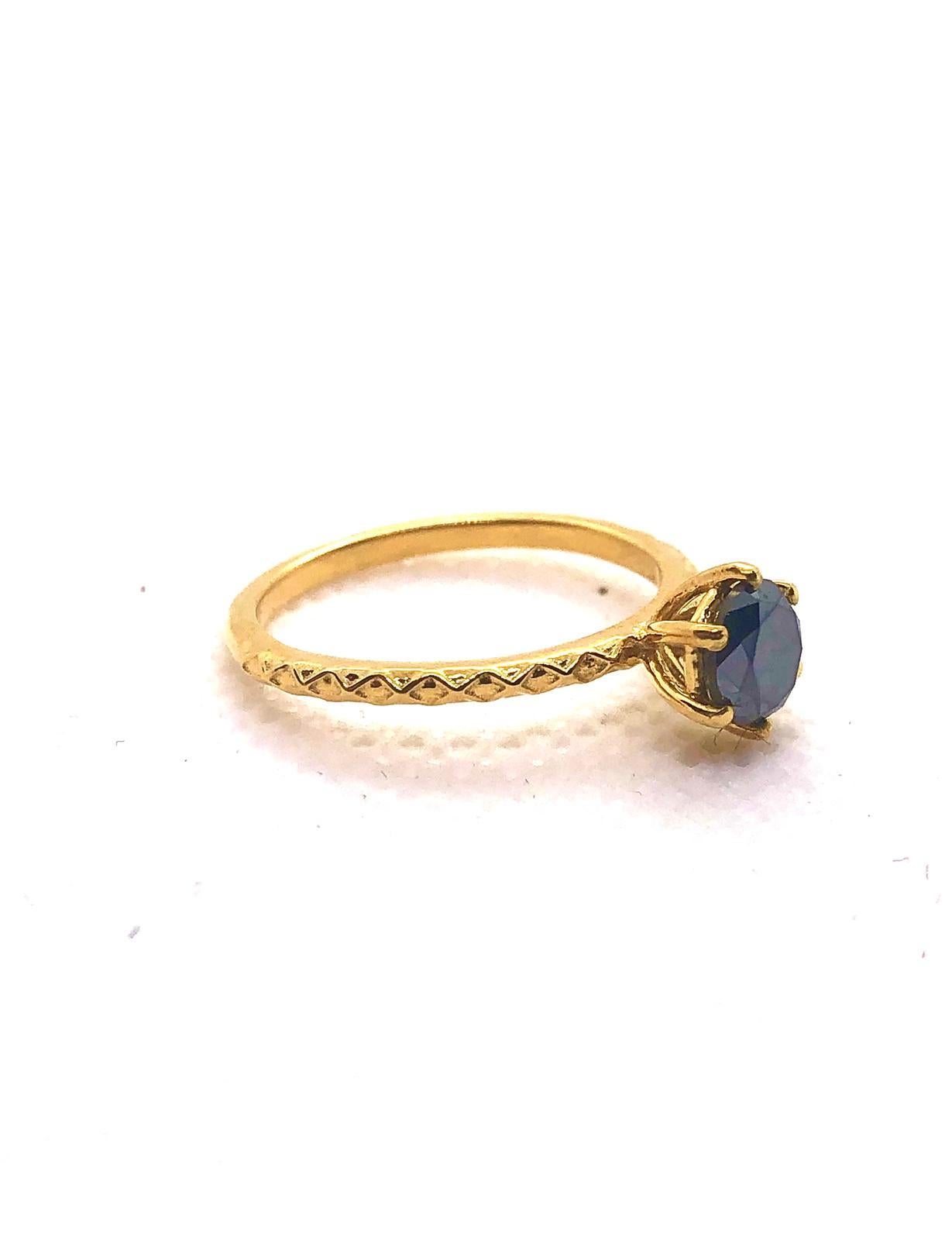 Bochic “Orient” Vintage Black Diamond Vintage Retro Ring Set In 18K Gold & Silve For Sale 6