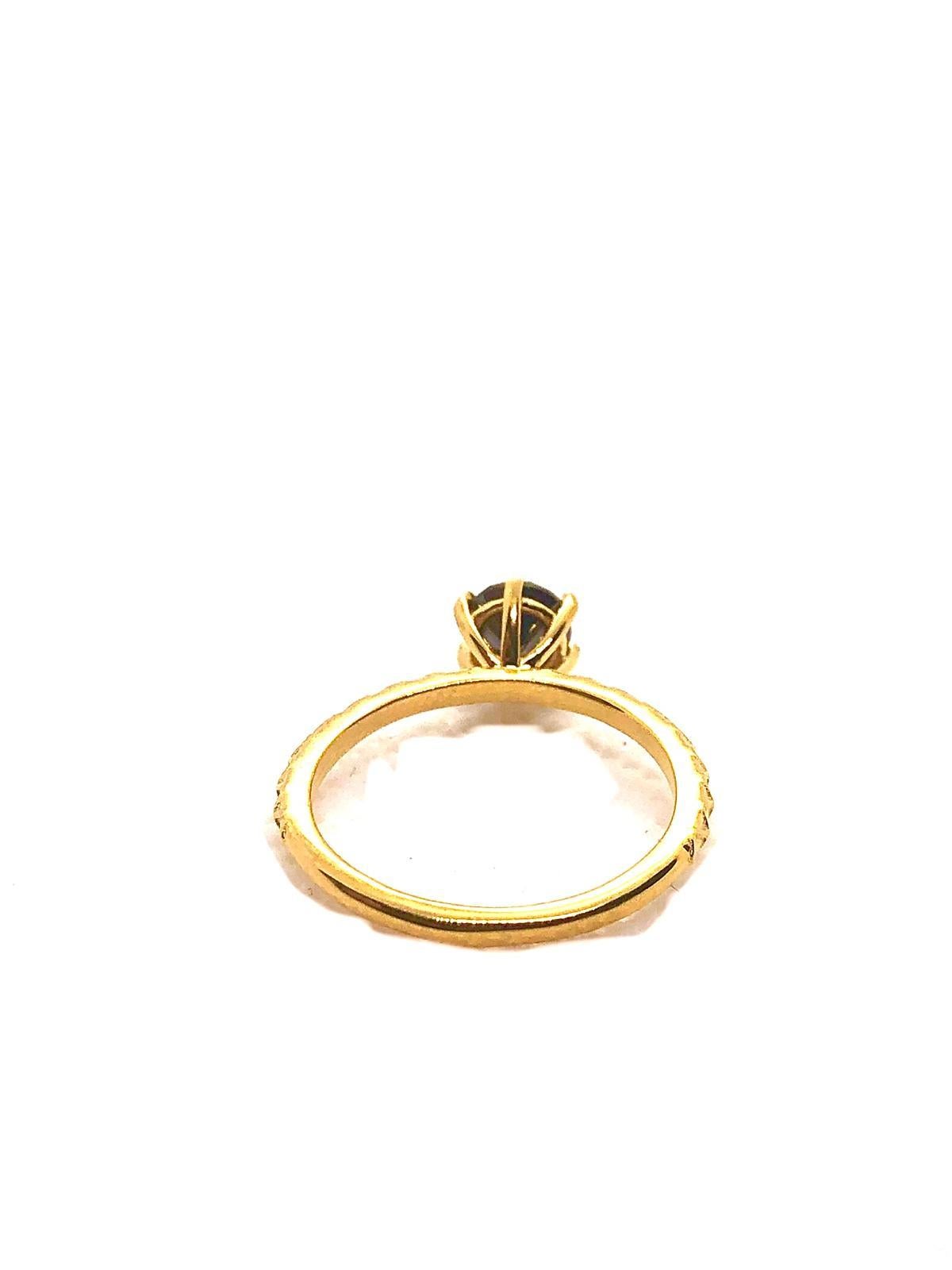 Bochic “Orient” Vintage Black Diamond Vintage Retro Ring Set In 18K Gold & Silve For Sale 8