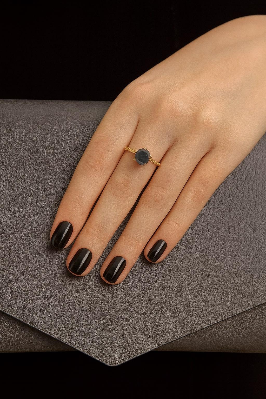 Bochic “Orient” Vintage Black Diamond Vintage Retro Ring Set In 18K Gold & Silve For Sale 3