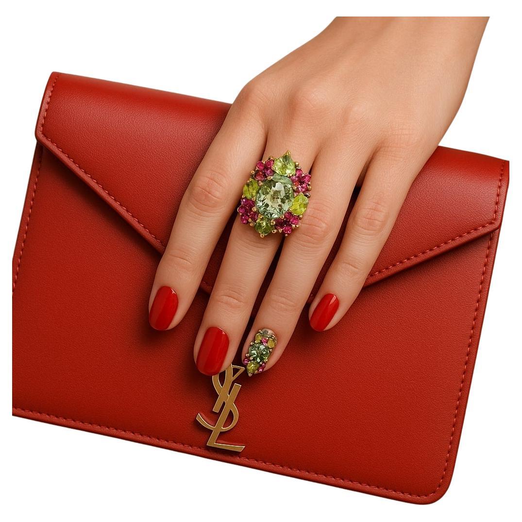 Bochic “Orient” Vintage Diamond, Peridot, Tourmaline
Topaz Ring 18K
Silver