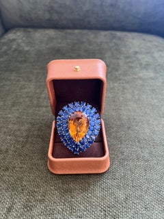 Bochic "Orient" Vintage Kyanit und Citrin Ring Set in 18K Weißgold & Silber