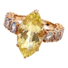 Bochic “Orient” Vintage Lemon Amethyst & Lilac Tanzanite Ring 18K Gold & Silver