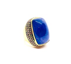 Bochic "Orient" Vintage Multi Saphir & Tansanit Ring Set 18K Gold & Silber