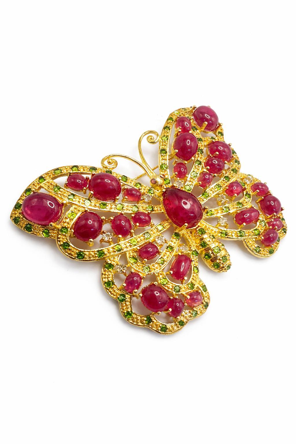 Bochic “orient” Vintage Natural Multi Ruby & Emer… - image 10