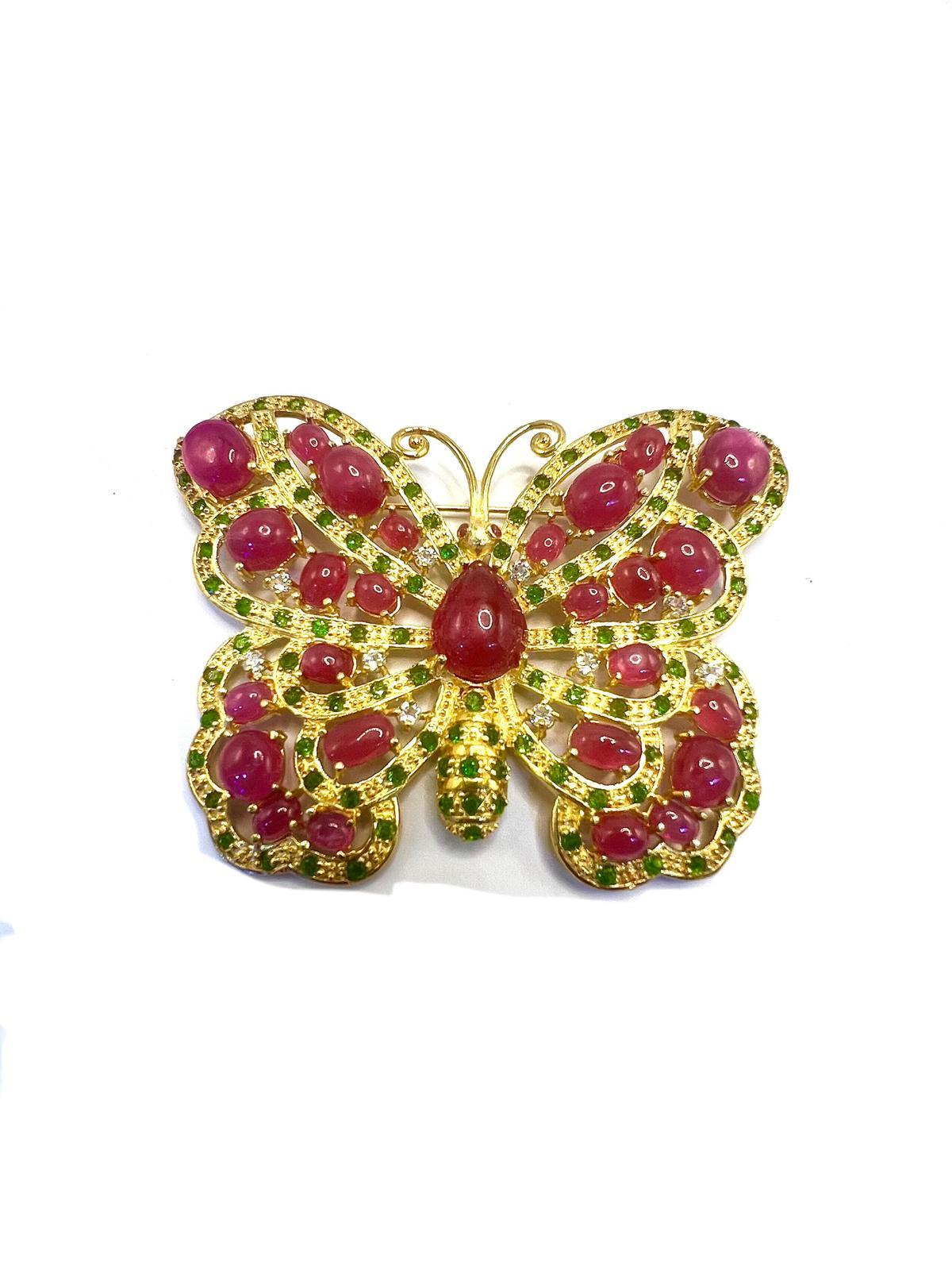 Bochic “orient” Vintage Natural Multi Ruby & Emer… - image 7