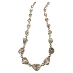 Bochic "Orient" Vintage Natural Rose Cut Diamond Halskette in 18K Gold über S gesetzt