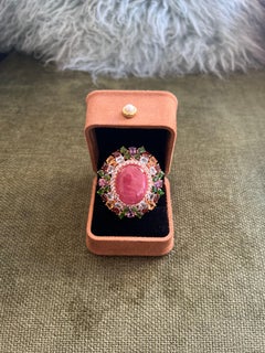 Bochic “Orient” Vintage Natural Ruby, Sapphire & Multi Gem Ring 18K Gold & Silve