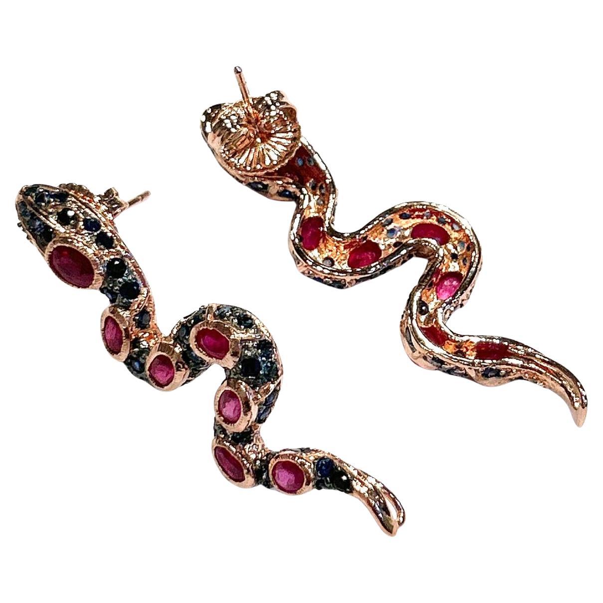 Bochic “Orient” Vintage Ruby
Sapphire Serpent Earrings Set 18K Gold
Silver