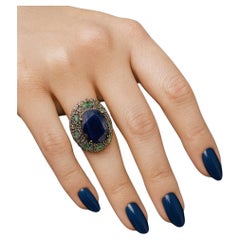 Bochic “Orient” Vintage Sapphire 
Emerald Ring Set In 18K Gold 
Silver