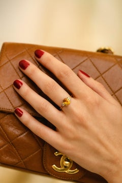 Bochic “Orient” Vintage Yellow Sapphire & Cognac Diamond Ring Set In 18K Gold &