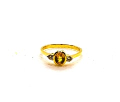 Bochic “Orient” Vintage Yellow Sapphire & Cognac Diamond Ring Set In 18K Gold &