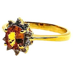 Bochic "Orient" Vintage Gelber Saphir & Cognac Diamant Ring Set in 18K Gold &