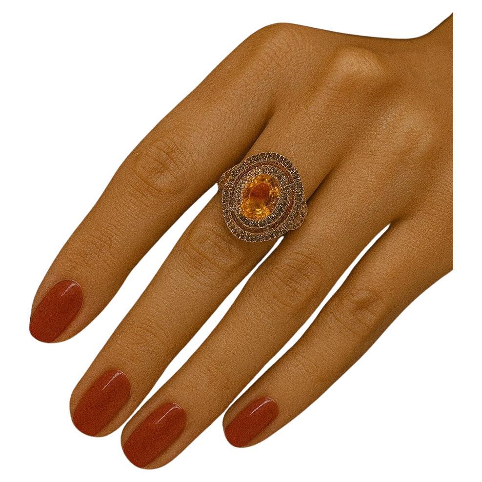 Bochic “Orient” Vintage Yellow Sapphire
Cognac Diamond Ring Set In 18K Gold &