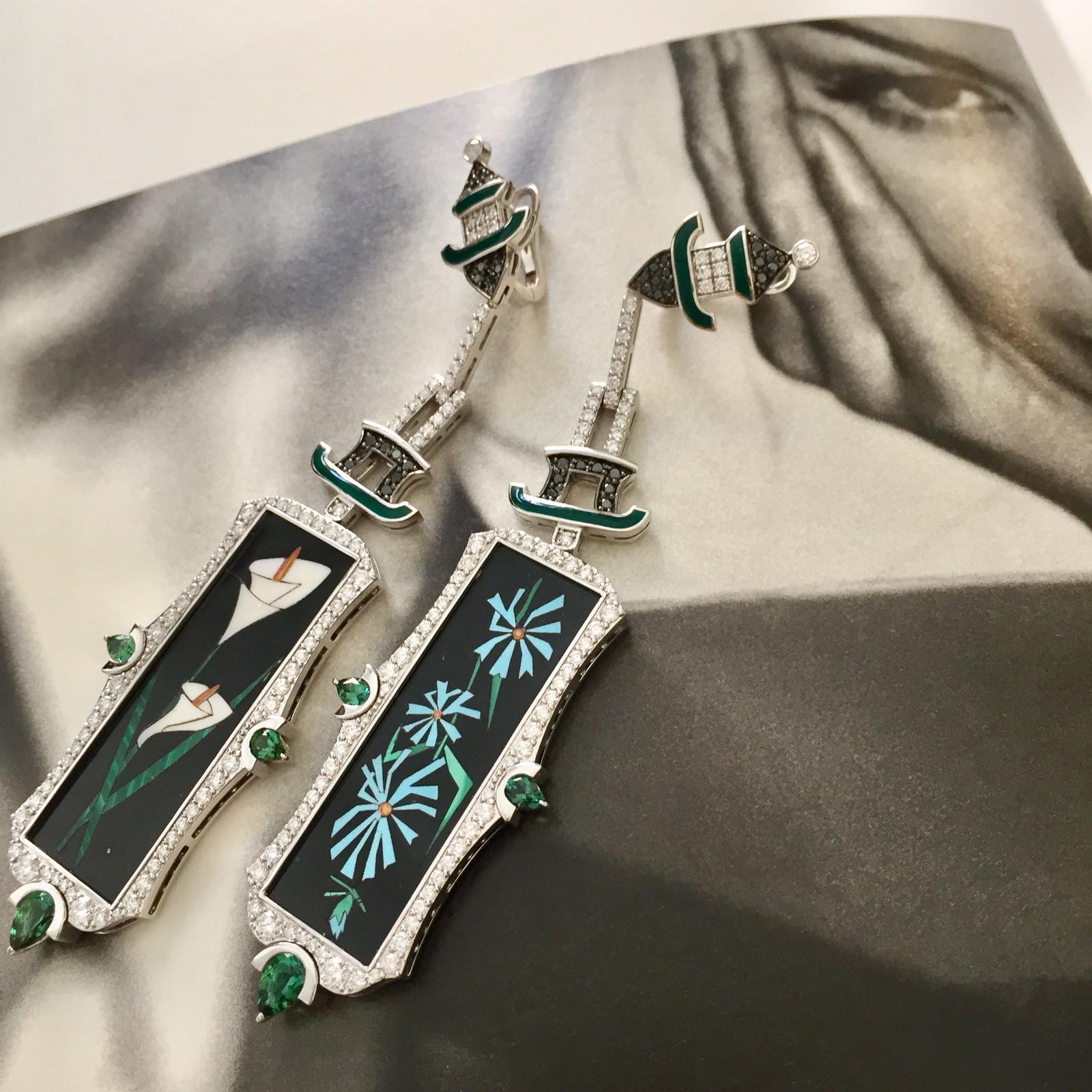 Bochic Pagoda Mosaic Earrings For Sale 3