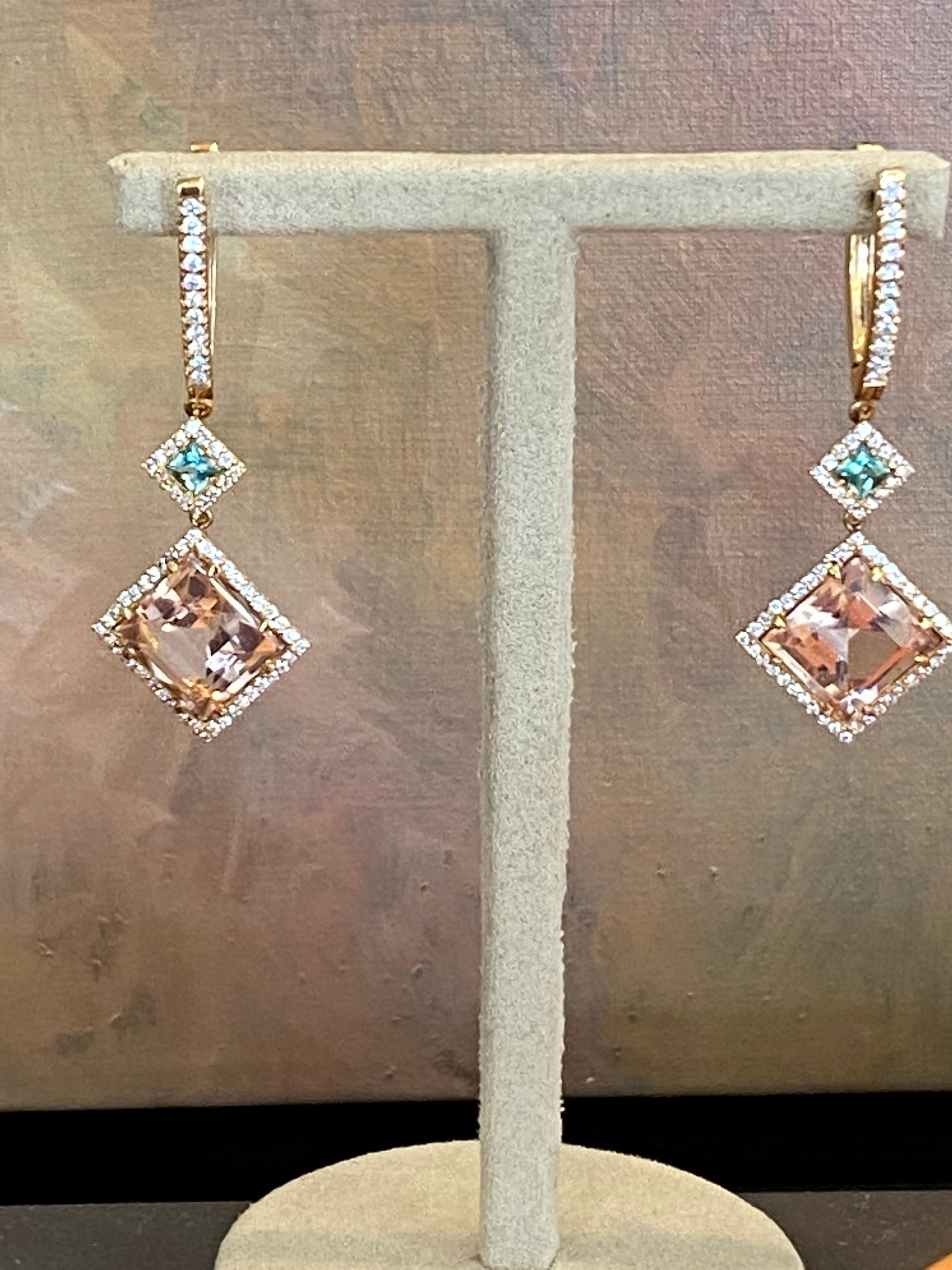 This are timeless and sophisticated Bochic earrings perfect to wear day to night on your next summer travel destination. 
Made in 18 K Pink gold and white diamonds. 
22 white diamonds, F color and VS clarity - 0.24 Carat
112 white diamonds, F color