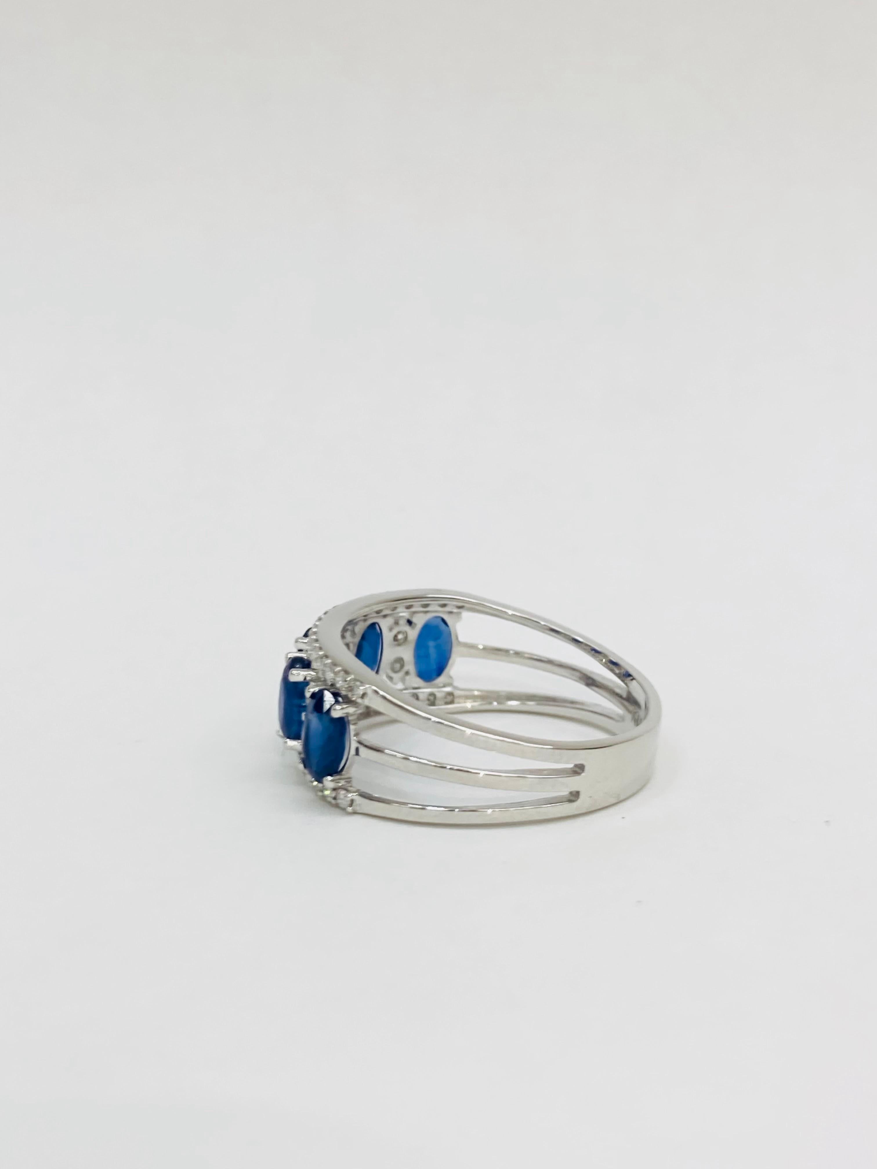 Bochic “Retro Vintage” Sapphire & Diamond  18K Gold & Eternity Cluster Ring. For Sale 1