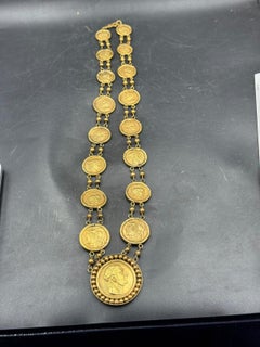 Bochic “Roman” Antic Roman Pure Gold Coin Necklace Set 18K Gold